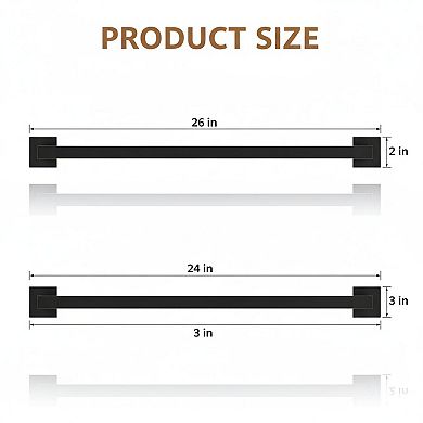 Matte Black 24 Inch Towel Bar 304 Stainless Steel Wall Mounted Bathroom Rack