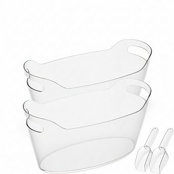 Ice Bucket for Parties 2 Packs Portable Drink Bucket with Scoop