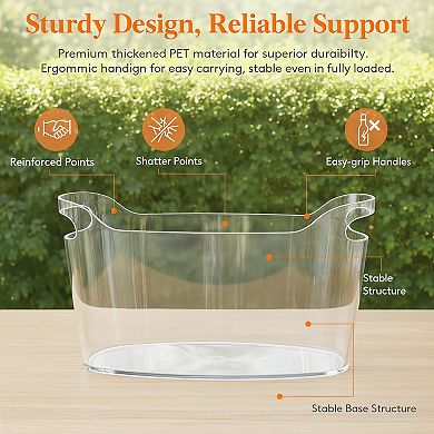 Ice Bucket for Parties 2 Packs Portable Drink Bucket with Scoop