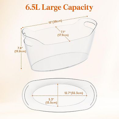 Ice Bucket for Parties 2 Packs Portable Drink Bucket with Scoop