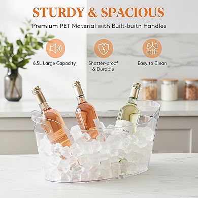 Ice Bucket for Parties 2 Packs Portable Drink Bucket with Scoop