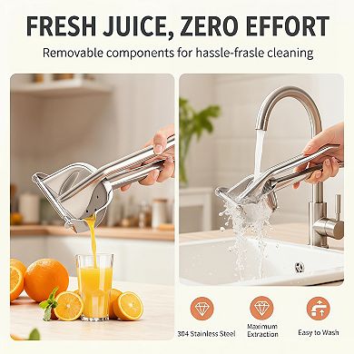 Stainless Steel Lemon Squeezer Heavy Duty Manual Citrus Juicer