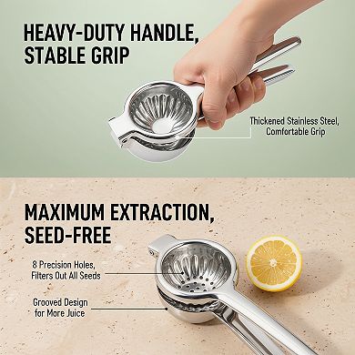 Stainless Steel Lemon Squeezer Heavy Duty Solid Metal Press