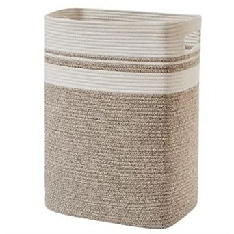 Laundry Hamper Tall Cotton Storage Basket with Handles