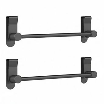 Matte Black Over Door Towel Rack Stainless Steel 2 Pack Anti Slip Heavy Duty