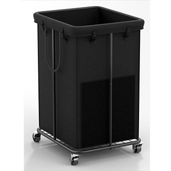 Laundry Hamper with Wheels 150L Rolling Basket Metal Frame