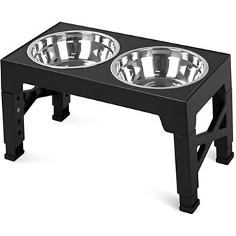 Elevated Dog Bowls with Stainless Steel Bowls Adjustable Heights