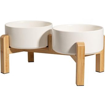 Raised Double Dog Feeding Bowls for Small Medium Dogs
