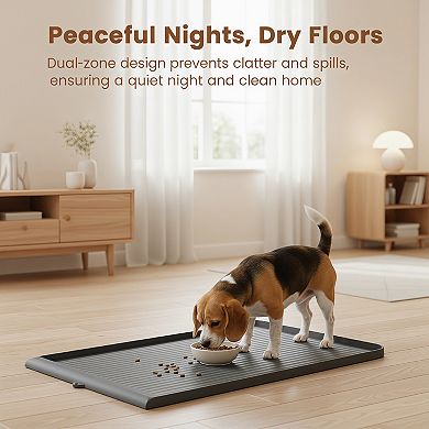 Dog Food Mat Large Waterproof with Raised Edges Non Slip