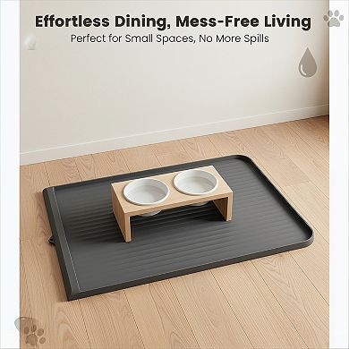 Dog Food Mat Large Waterproof with Raised Edges Non Slip