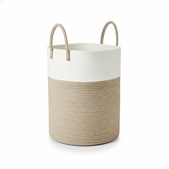 Woven Cotton Rope Laundry Hamper Versatile Storage Basket