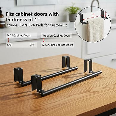 Over The Door Towel Rack 2 Pack Metal Rustproof Scratch Resistant Curved Arc Quick Drying