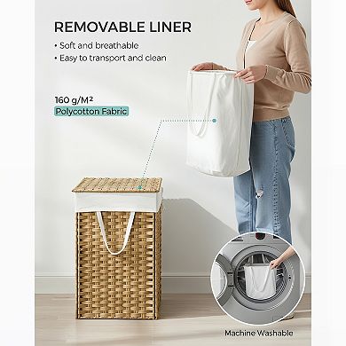 Laundry Hamper with Lid Large Capacity Synthetic Rattan