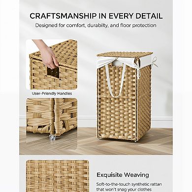 Laundry Hamper with Lid Large Capacity Synthetic Rattan