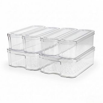 Fridge Organizers and Storage 6 Pack Clear Bins with Lids