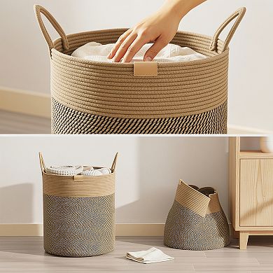 Laundry Hamper 95L Large Cotton Rope Woven Storage Basket