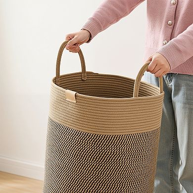 Laundry Hamper 95L Large Cotton Rope Woven Storage Basket
