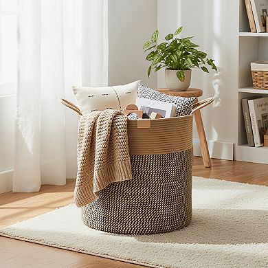 Laundry Hamper 95L Large Cotton Rope Woven Storage Basket