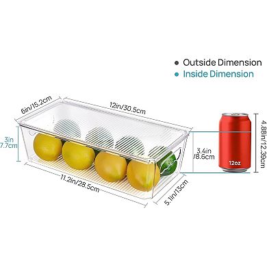 Clear Organizers and Storage Bins 8 Pack with Lids Stackable