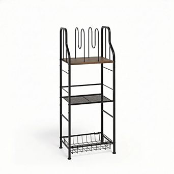Free Standing 3 tier Towel Rack Bathroom Storage Organizer Metal Shelf
