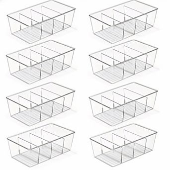 Food Storage Organizer Bins 8 Pack Clear Plastic for Pantry