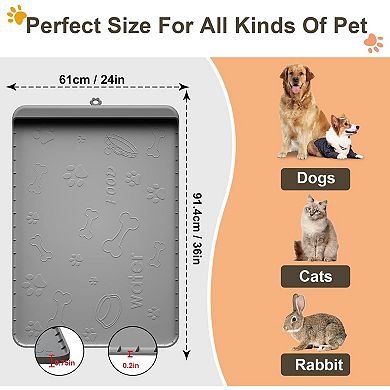 Silicone Dog Mat Large Pet Feeding with Residue Collection Pocket