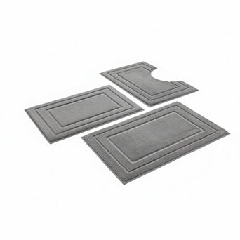 3 pc Bathroom Rugs Set Soft Absorbent Non Slip Microfiber Washable
