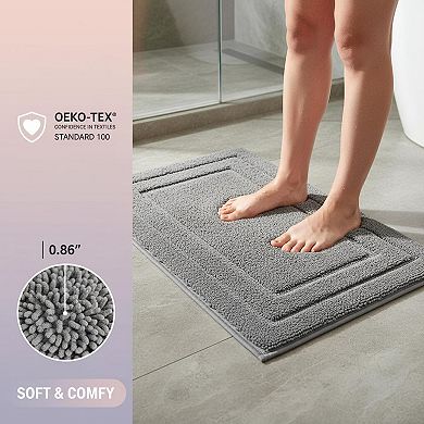 3 Piece Bathroom Rugs Set Soft Absorbent Non Slip Microfiber Washable