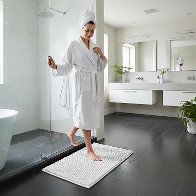 Bathroom Rugs Chenille Bath Mat Soft Short Plush Water Absorbent Quick Dry Machine Washable