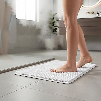 Bathroom Rugs Chenille Bath Mat Soft Short Plush Water Absorbent Quick Dry Machine Washable