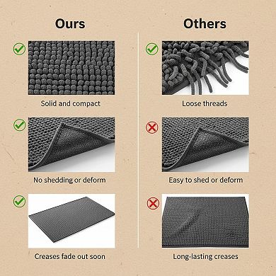 Non Slip Washable Bathroom Rug Super Absorbent Quick Dry Low Pile Bath Mat