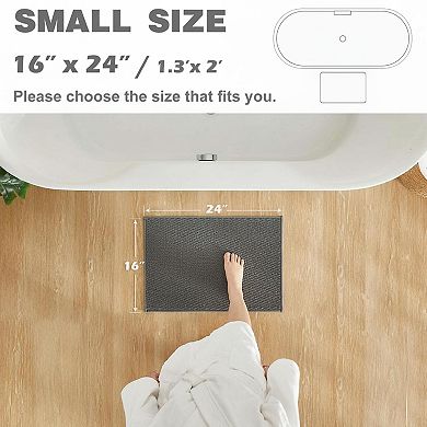 Non Slip Washable Bathroom Rug Super Absorbent Quick Dry Low Pile Bath Mat