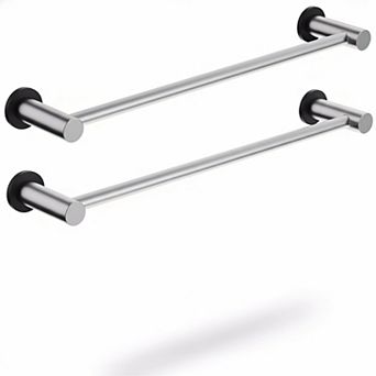 Magnetic Towel Holder Adjustable Length Brushed Nickel Non-slip Stainless Steel 2 Pack