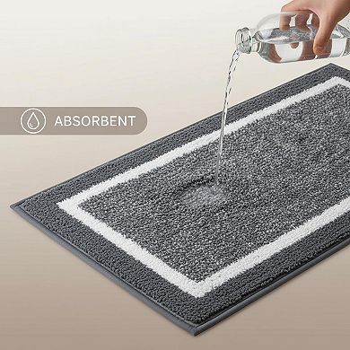 3 Piece Microfiber Shaggy Bathroom Rug Set Non Slip Absorbent Ultra Soft With U-shaped Toilet Mat