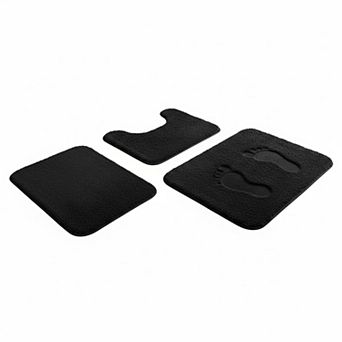 Memory Foam Bathroom Rug Set 3 pc Non-Slip Water Absorbent Machine Washable Soft Supportive