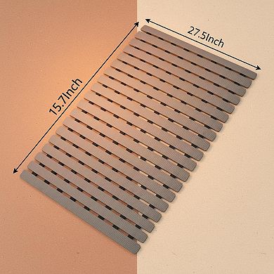 Shower Mat Non Slip Bathtub Suction Cups Drain Holes Easy Dry Easy Cut Eco Friendly TPE PP