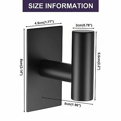 Stainless Steel Heavy Duty Adhesive Towel Hooks Waterproof for Coat Clothes Closet Kitchen