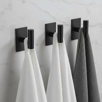Stainless Steel Heavy Duty Adhesive Towel Hooks Waterproof for Coat Clothes Closet Kitchen