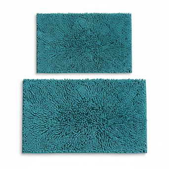 Bathroom Rugs Chenille Bath Mat Set Non-slip Quick Dry Machine Washable Plush Soft