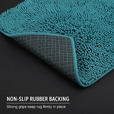 Bathroom Rugs Chenille Bath Mat Set Non-slip Quick Dry Machine Washable Plush Soft
