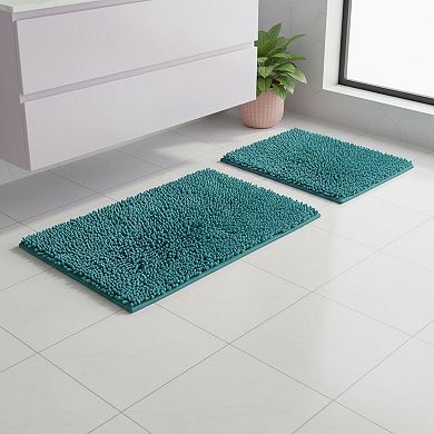 Bathroom Rugs Chenille Bath Mat Set Non-slip Quick Dry Machine Washable Plush Soft