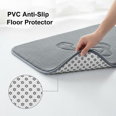 3 Piece Bathroom Rugs Set Non Slip Quick Dry Ultra Soft Memory Foam Absorbent Bath Mat Set