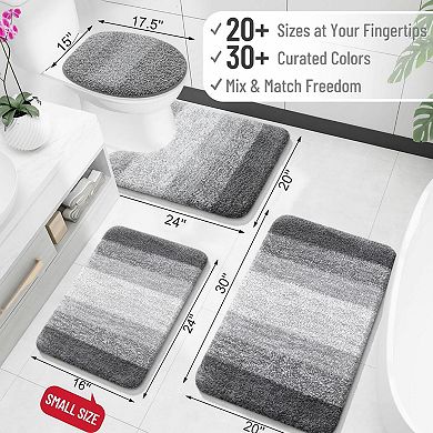 Bathroom Rugs Mat Extra Soft Absorbent Microfiber TP Rubber Backing Quick Dry Machine Washable
