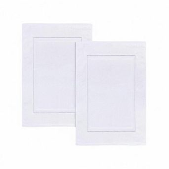 Cotton Bath Mats 2 Pack Ring Spun Highly Absorbent 21x34 Inches