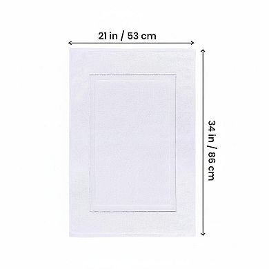 Cotton Bath Mats 2 Pack Ring Spun Highly Absorbent 21x34 Inches