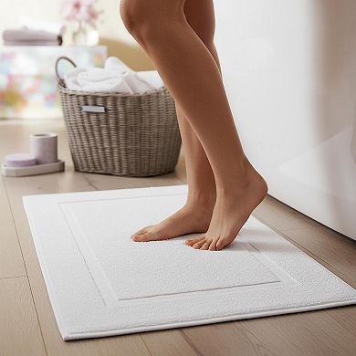 Cotton Bath Mats 2 Pack Ring Spun Highly Absorbent 21x34 Inches