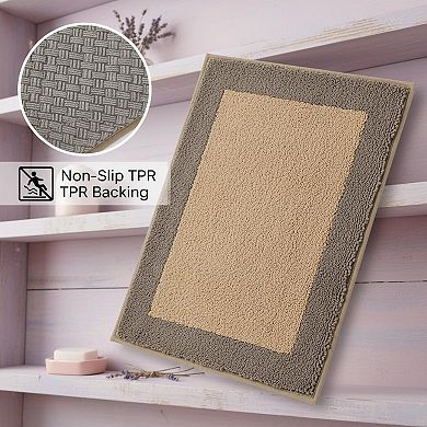 Bathroom Rugs Non-slip Extra Soft Absorbent Machine Washable Quick Dry Mats For Shower Bathtub Sink