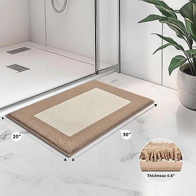 Bathroom Rugs Non-slip Extra Soft Absorbent Machine Washable Quick Dry Mats For Shower Bathtub Sink