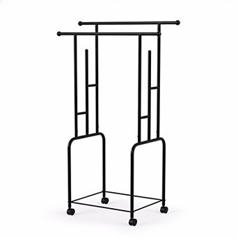 Freestanding 3 tier Towel Rack with Wheels Basket Indoor Outdoor Multi-Use