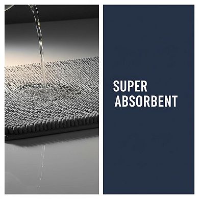 Soft Shaggy Chenille Bathroom Rugs Absorbent Non-Slip Machine Washable